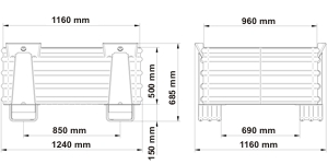 Ёмкости металлические VW 0001 1240x1160x680